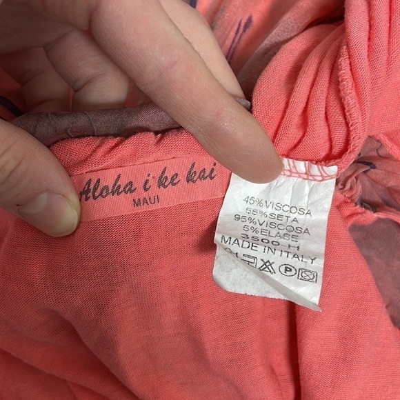 ALOHA Hawaiian Dress Sleeveless Slip Floral Pink Purple Silk Italy Medium Hawaii - Picture 14 of 14